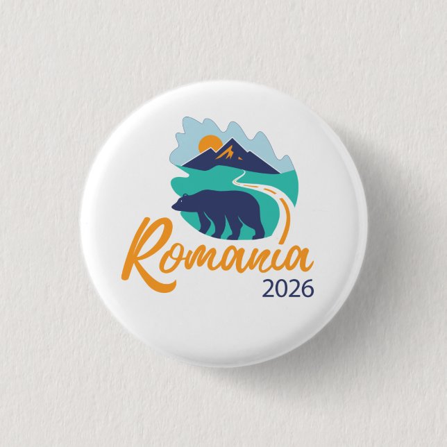 Badge Rond 2,50 Cm Bucharest Romania 2026 International Convention (Devant)