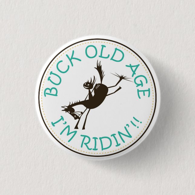 Badge Rond 2,50 Cm Buck Old Age, bouton (Devant)