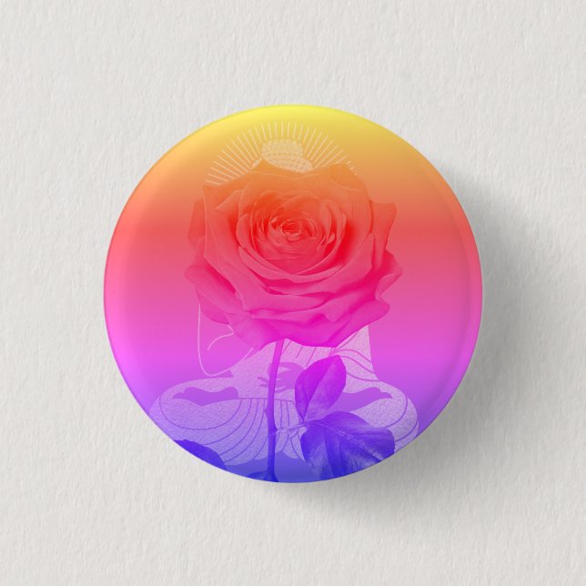 Badge Rond 2,50 Cm BuddhaToday V4 SUNRISE BUDDHA BUTTON #2 (Devant)