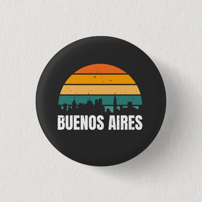 Badge Rond 2,50 Cm Buenos Aires Rétro  (Devant)