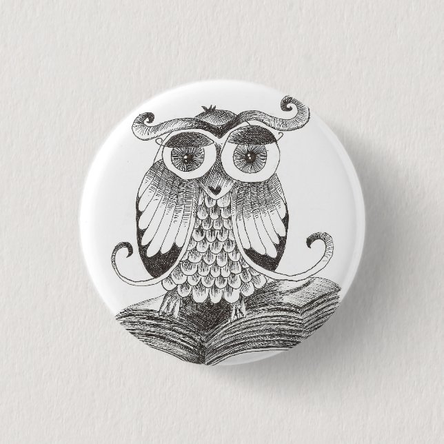 Badge Rond 2,50 Cm buho - hibou (Devant)