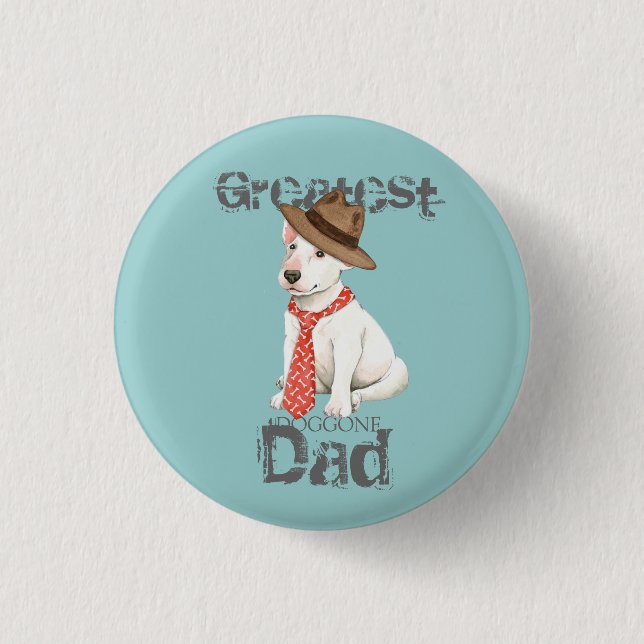 Badge Rond 2,50 Cm Bull Terrier Papa (Devant)