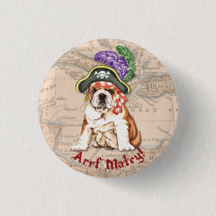Badge Rond 2,50 Cm Bulldog Pirate