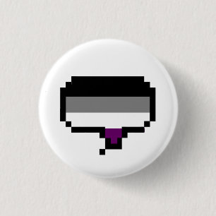 Badge Rond 2,50 Cm Bulle asexuelle de la parole de pixel de drapeau