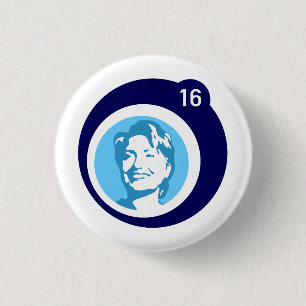Badge Rond 2,50 Cm bulle bleue d'hillary clinton