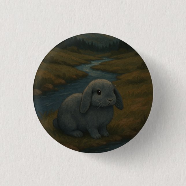 Badge Rond 2,50 Cm Bunny de nuit (Devant)