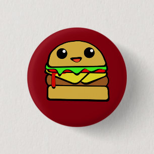 Badge Rond 2,50 Cm Burger au fromage Kawaii