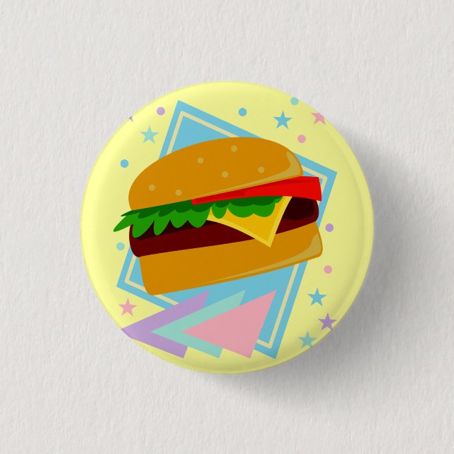 Badge Rond 2,50 Cm Burger Mignon Délicieux (Devant)