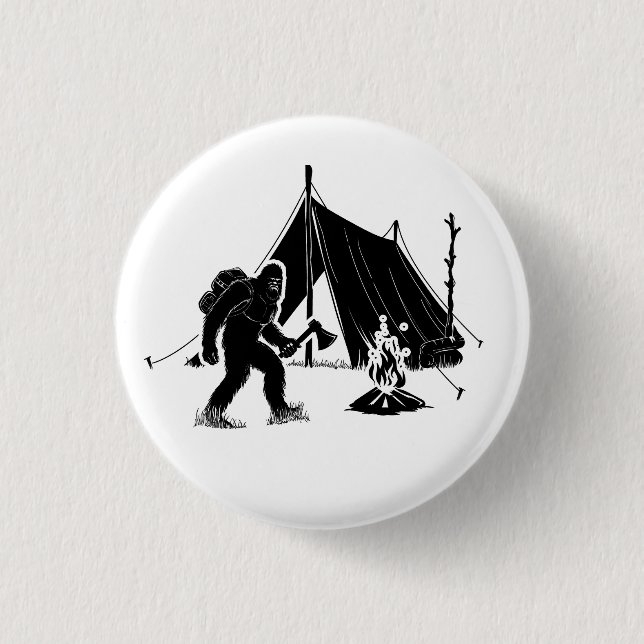 Badge Rond 2,50 Cm Bushcraft Adventure Camping Bigfoot (Devant)