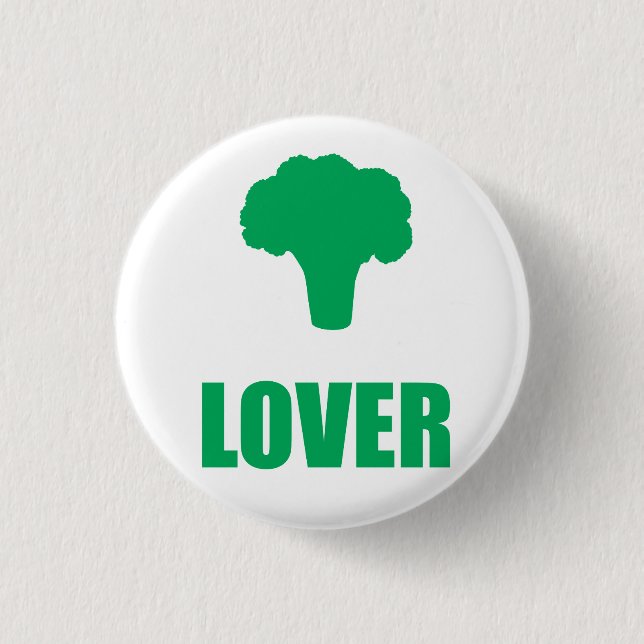Badge Rond 2,50 Cm Button « Broccoli Lover " (Devant)