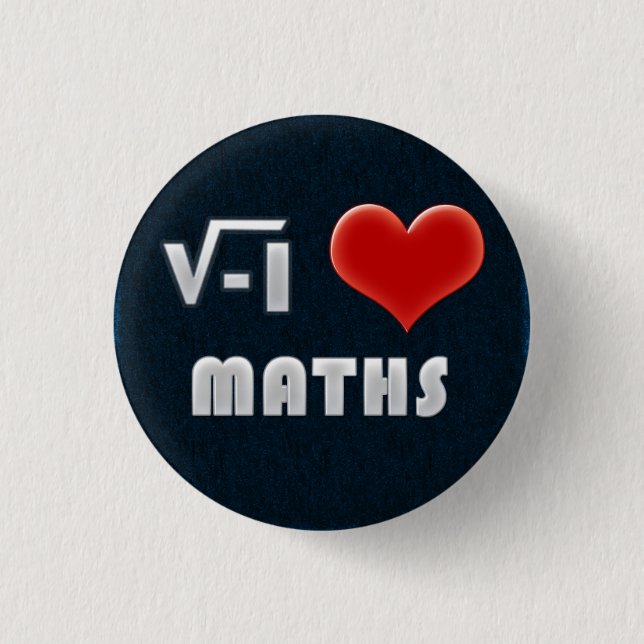 Badge Rond 2,50 Cm Button I LOVE MATHS (Devant)
