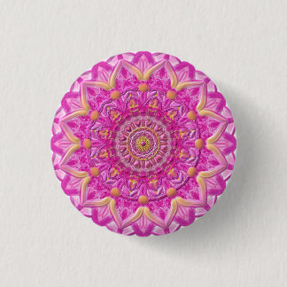 Badge Rond 2,50 Cm Button Mandala 12 "Magenta"