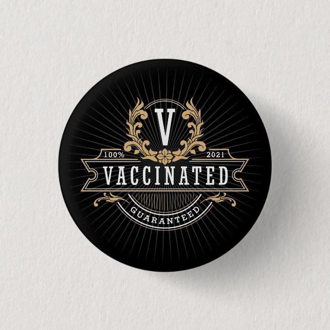 Badge Rond 2,50 Cm Button vacciné | Emblème | VAX (Devant)