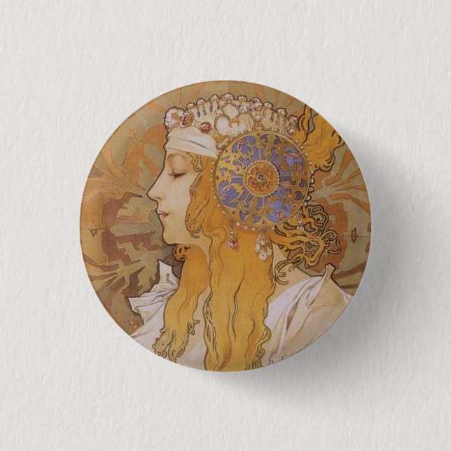 Badge Rond 2,50 Cm Byzantine Head: Blonde (Devant)