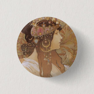 Badge Rond 2,50 Cm Byzantine Head: Brunette