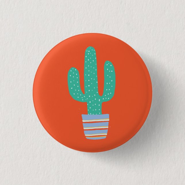 Badge Rond 2,50 Cm Cactus (Devant)