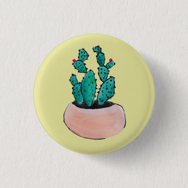 Badge Rond 2,50 Cm Cactus (Devant)