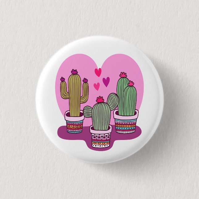 Badge Rond 2,50 Cm Cactus mignon (Devant)