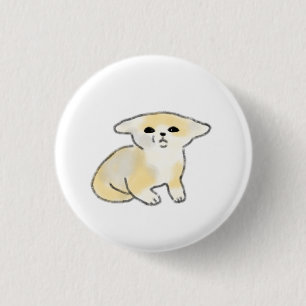 Badge Rond 2,50 Cm Cadeau aquarelle renard fennec confus