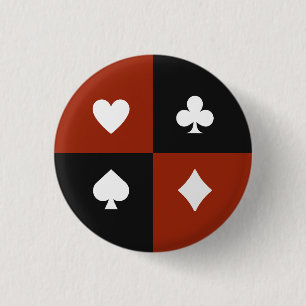 Badge Rond 2,50 Cm Cadeau de couleur de cartes à jouer modernes pour