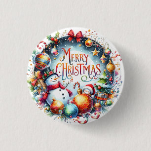 Badge Rond 2,50 Cm Cadeau de Noël Joyeux Noël