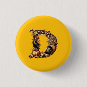 Badge Rond 2,50 Cm Cadeau de Thanksgiving avec la lettre D