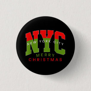 Badge Rond 2,50 Cm Cadeau de voyage à New York City New York Joyeux N