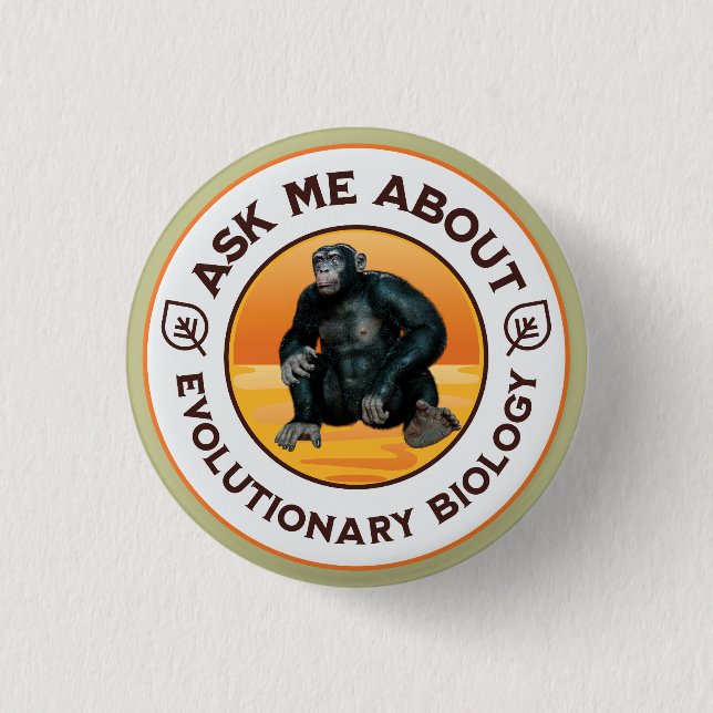 Badge Rond 2,50 Cm Cadeau d'humour sur l'évolution pour professeur de (Devant)