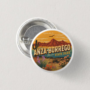 Badge Rond 2,50 Cm Cadeau du désert du parc d'État vintage Anza Borre