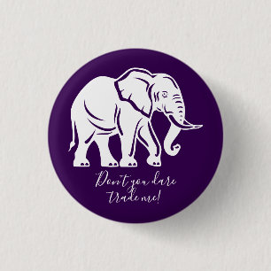 Badge Rond 2,50 Cm Cadeau Farceur Eléphant Blanc