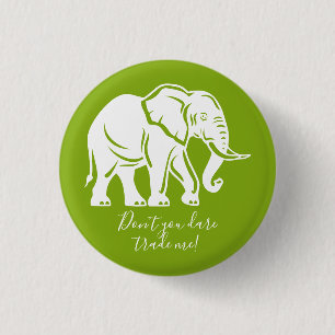 Badge Rond 2,50 Cm Cadeau farfelu d'éléphant blanc