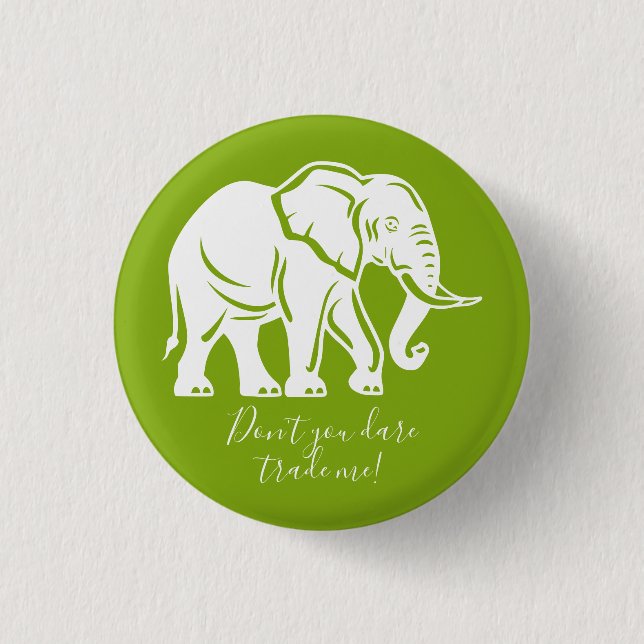 Badge Rond 2,50 Cm Cadeau farfelu d'éléphant blanc (Devant)