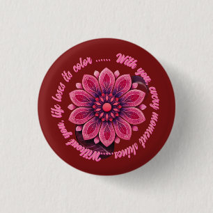 BADGE ROND 2,50 CM CADEAU FLEUR MAMAN FILLE SŒUR ENSEIGNANTE AMIE