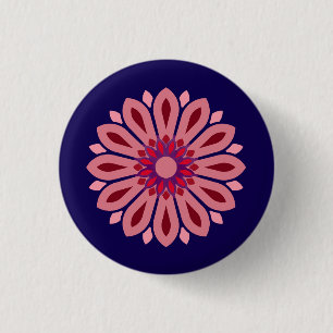 BADGE ROND 2,50 CM CADEAU FLEUR MODERNE COLORÉ POUR FILLE SOEUR MAMAN