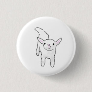 Badge Rond 2,50 Cm Cadeau minimaliste de bébé chèvre joueur