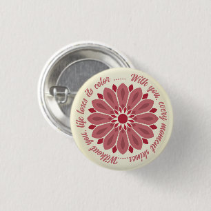 BADGE ROND 2,50 CM CADEAU MODERNE DE FLEURS COLORÉ FILLE SOEUR MOM