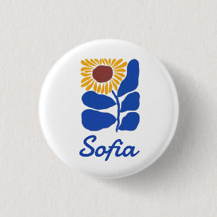 Badge Rond 2,50 Cm Cadeau personnalisé avec nom personnalisé Fleur de