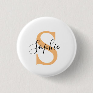 Badge Rond 2,50 Cm Cadeau Personnalisé Écriture Élégante Nom Personna