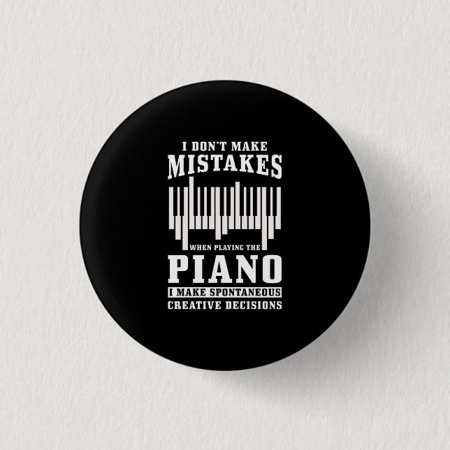 Badge Rond 2,50 Cm Cadeau Piano Pianist (Devant)
