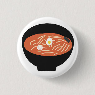 Badge Rond 2,50 Cm Cadeau pour amateur de soupe de nouilles Ramen jap