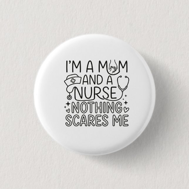 Badge Rond 2,50 Cm Cadeau pour maman infirmière minimaliste, infirmiè (Devant)