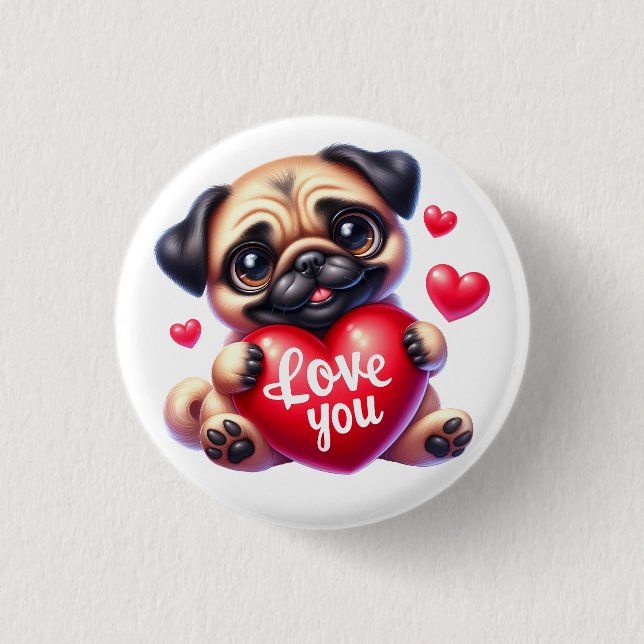 Badge Rond 2,50 Cm Cadeau Valentine - Bliss Boxer \ (Devant)