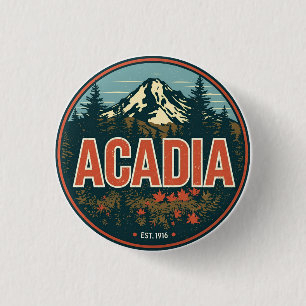 Badge Rond 2,50 Cm Cadeaux de plein air vintage du parc national d'Ac