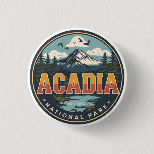 Badge Rond 2,50 Cm Cadeaux de plein air vintage du parc national d'Ac