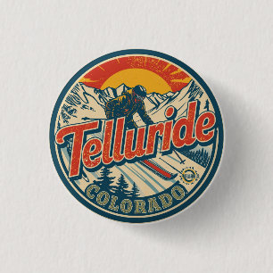Badge Rond 2,50 Cm cadeaux de ski vintage Telluride colorado extérieu