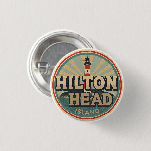 Badge Rond 2,50 Cm Cadeaux de voyage vintage phare de l'île de Hilton