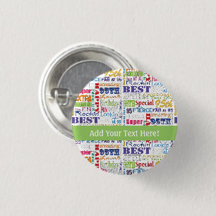 Badge Rond 2,50 Cm Cadeaux Uniques Et Spéciaux 95e Anniversaire