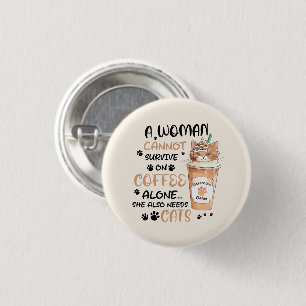 Badge Rond 2,50 Cm Café & Chats - Cute Kawaii Art