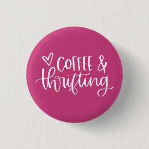 Badge Rond 2,50 Cm Café & Éclairage rose chaud