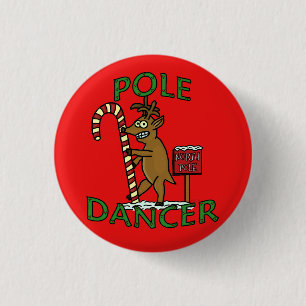 Badge Rond 2,50 Cm Calembour drôle de renne de Noël de danseur